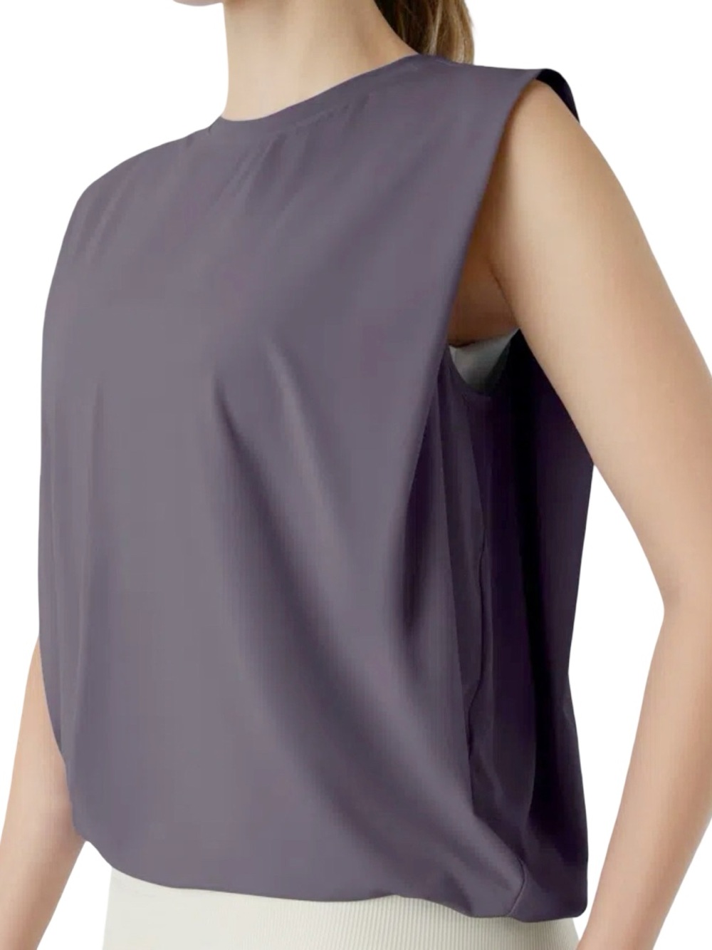 Halara Round Neck Cool Touch Yoga Tank Top UPF 50+ Size Large Purple